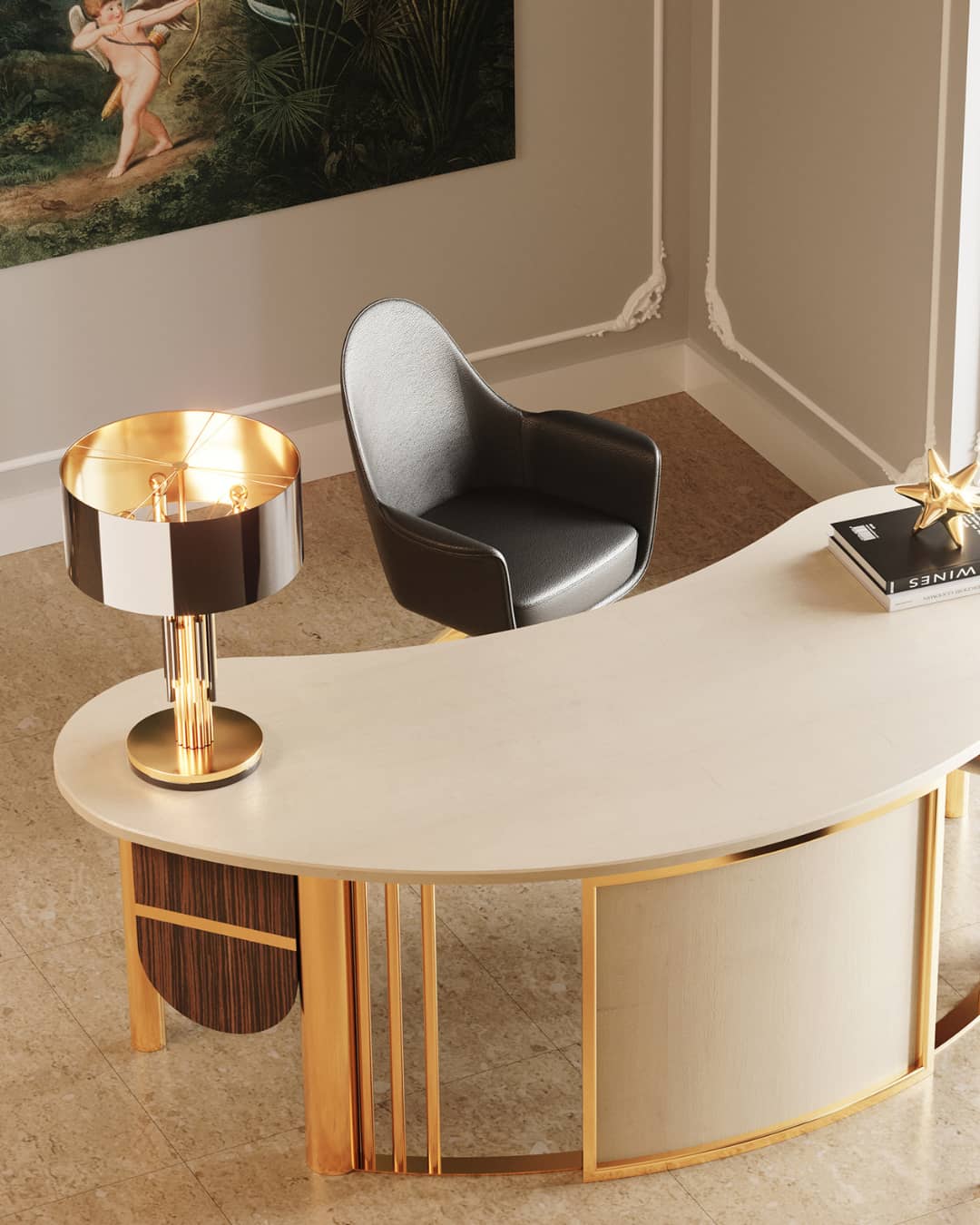 Unique furniture design for mid-century modern office decor by HOMMÉS Studio
