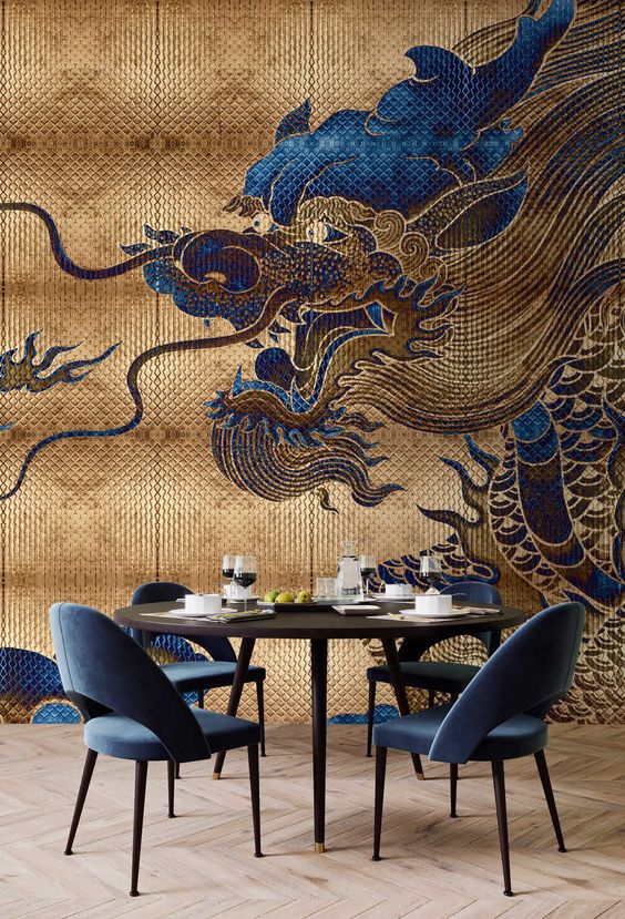 dragon motif wallpaper 
