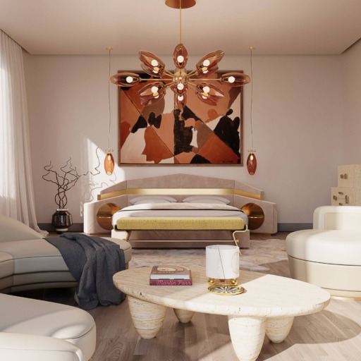 romantic bedroom design in neutral tones