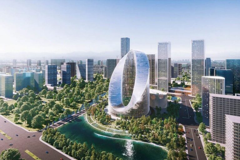 Bjarke Ingels Group uncovers ‘O-tower,’ a loop-shaped structure for OPPO