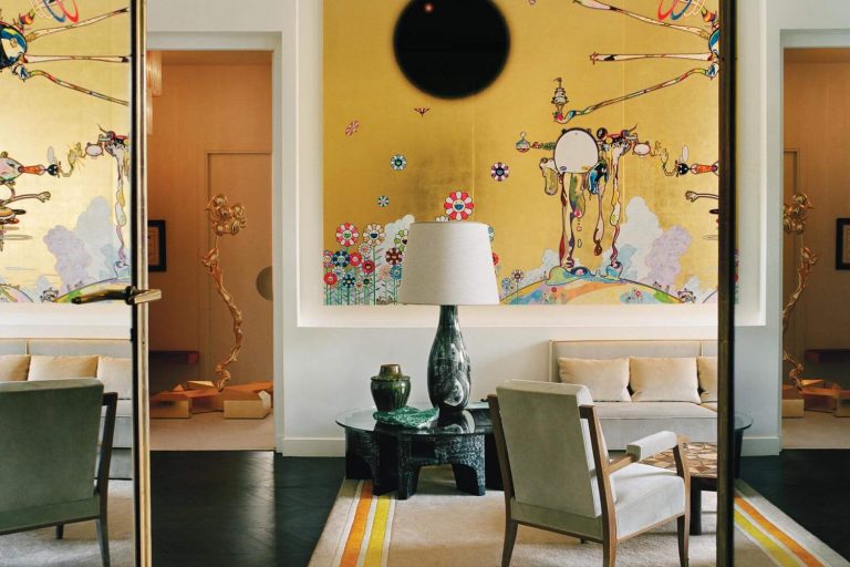 Art Collector’s Paris Apartment Where Takashi Murakami Panels Are King