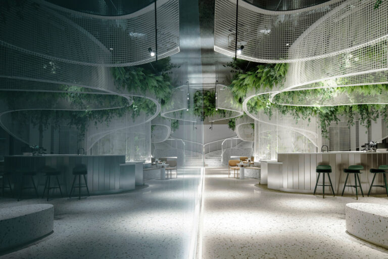 A Surreal Futuristic Coffee Shop Design