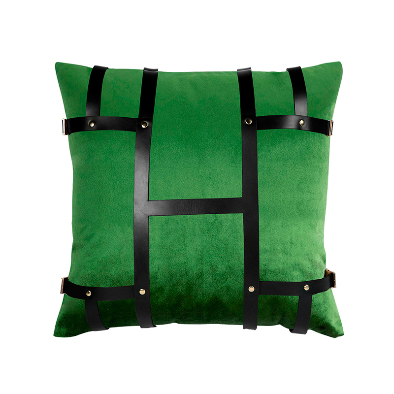 Gaga Palm Green Cushion, green decorative pillow
