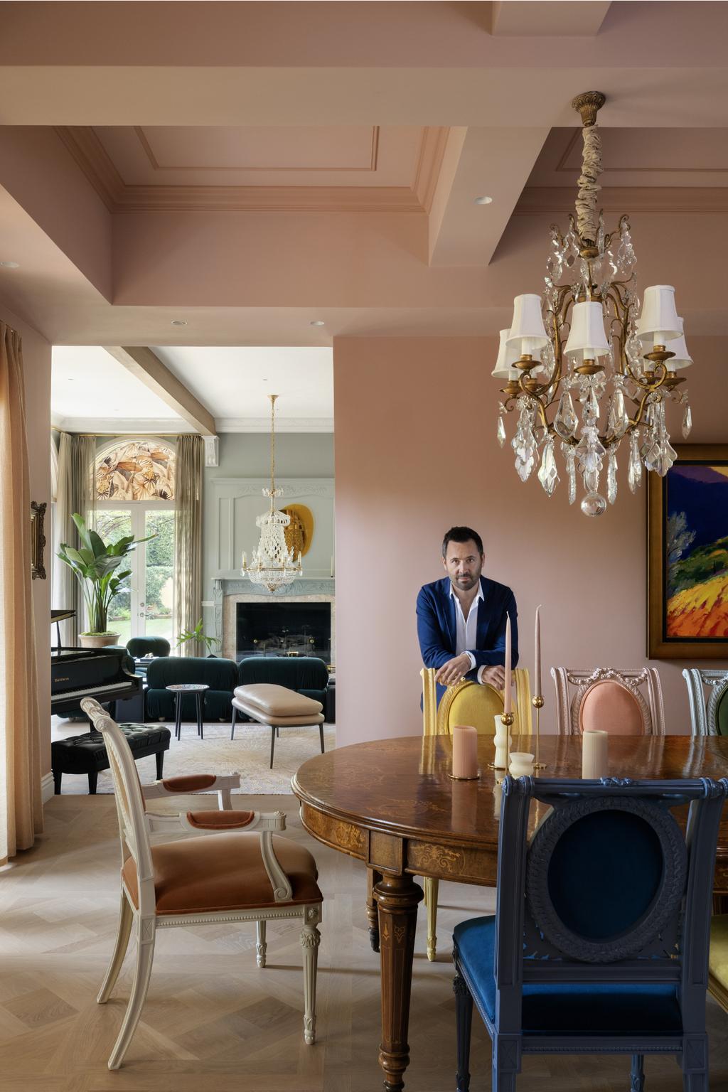 opulent and colorful furniture in the dining room 