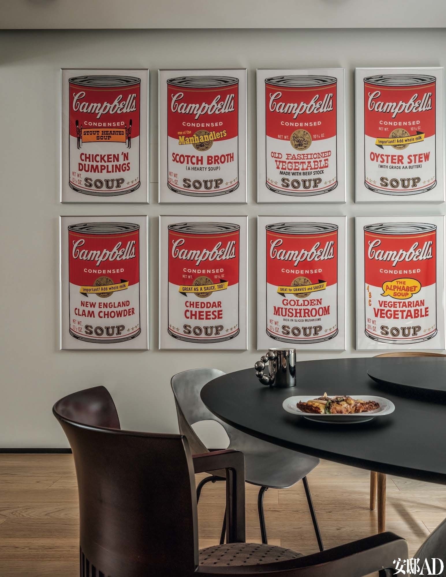 Eclectic Modern Interior Design for Family Living, Andy Warhol art