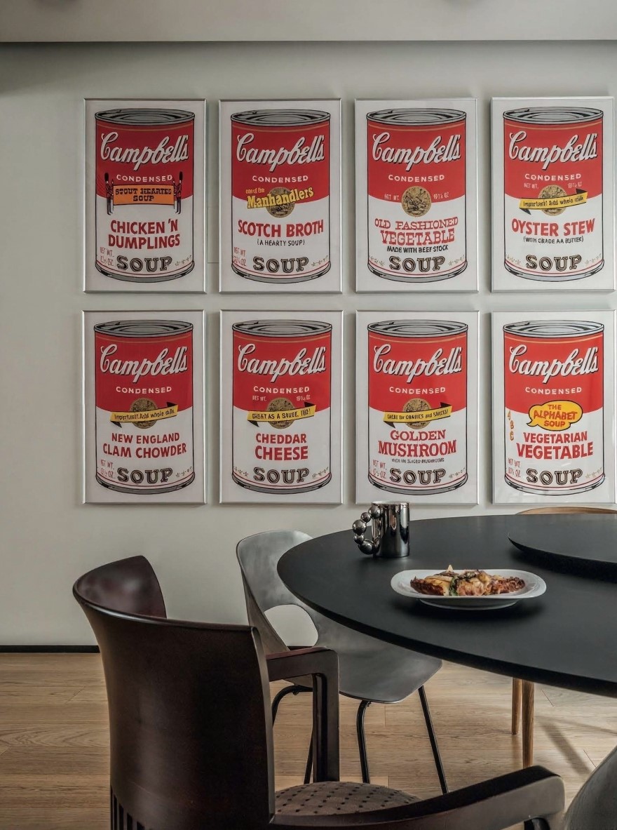 Eclectic Modern Interior Design for Family Living, Andy Warhol art