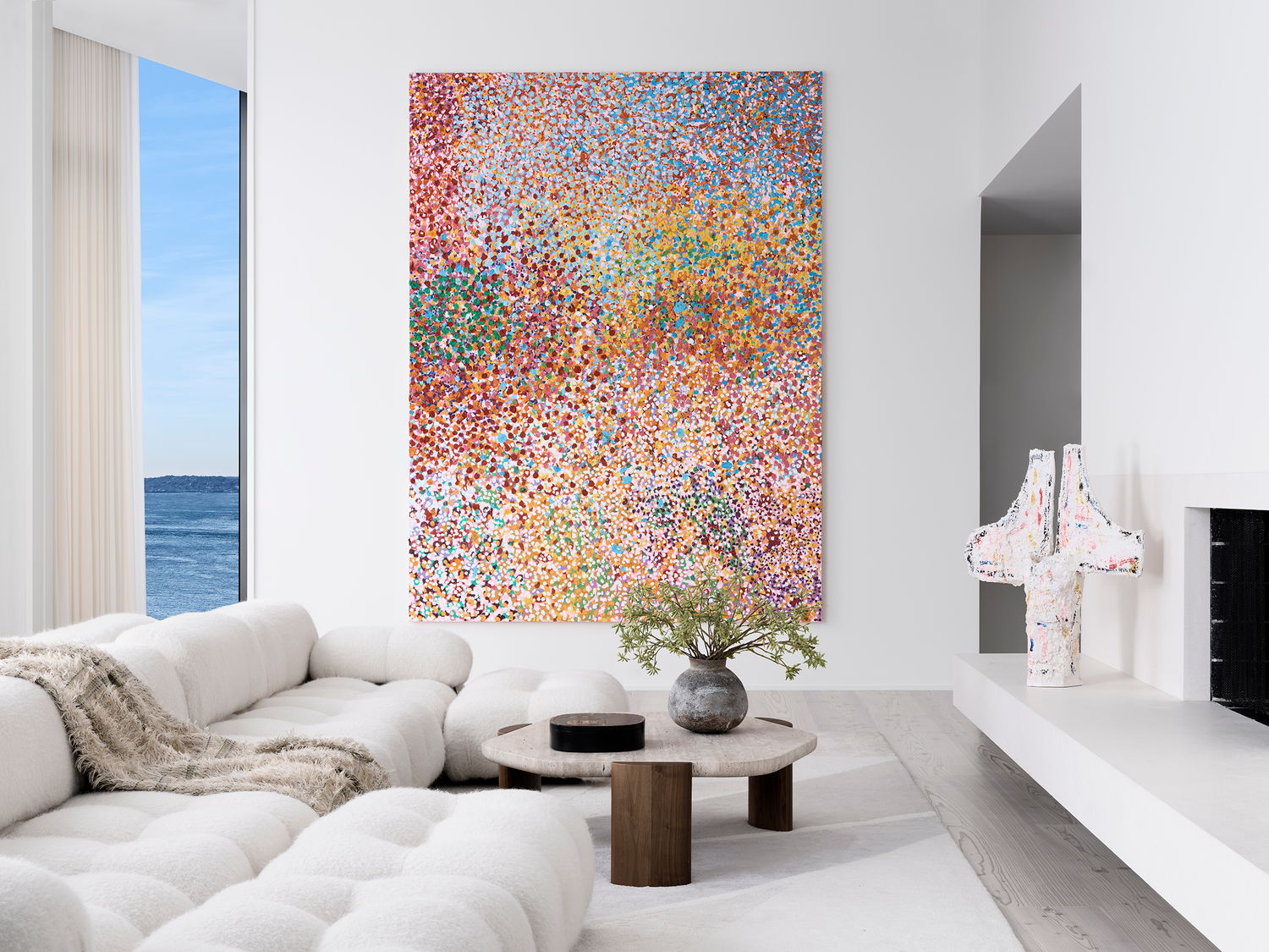 Veil of Love Everlasting by Hirst in a modern living room