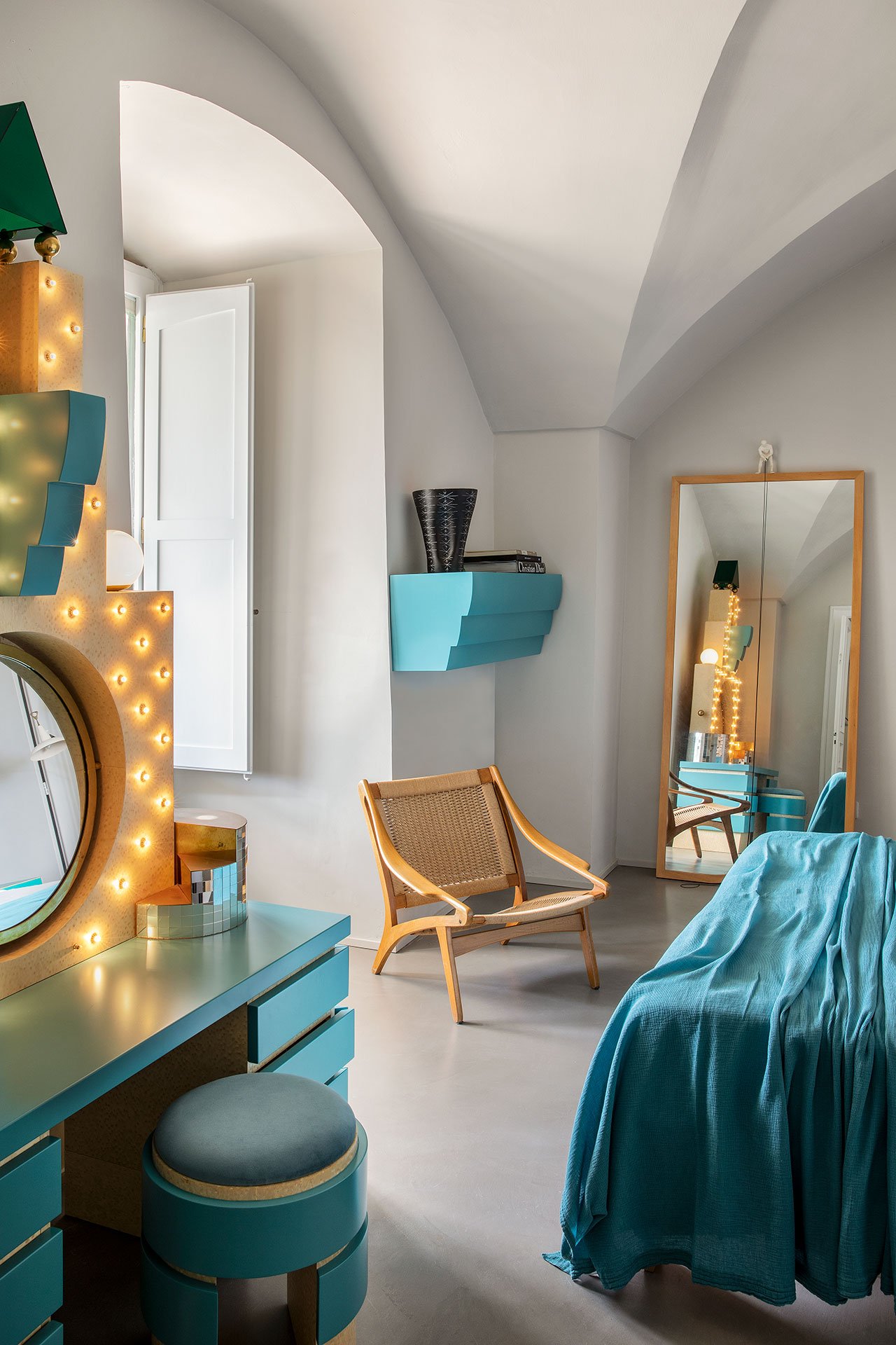 Palazzo Luce, blue modern luxury bedroom 