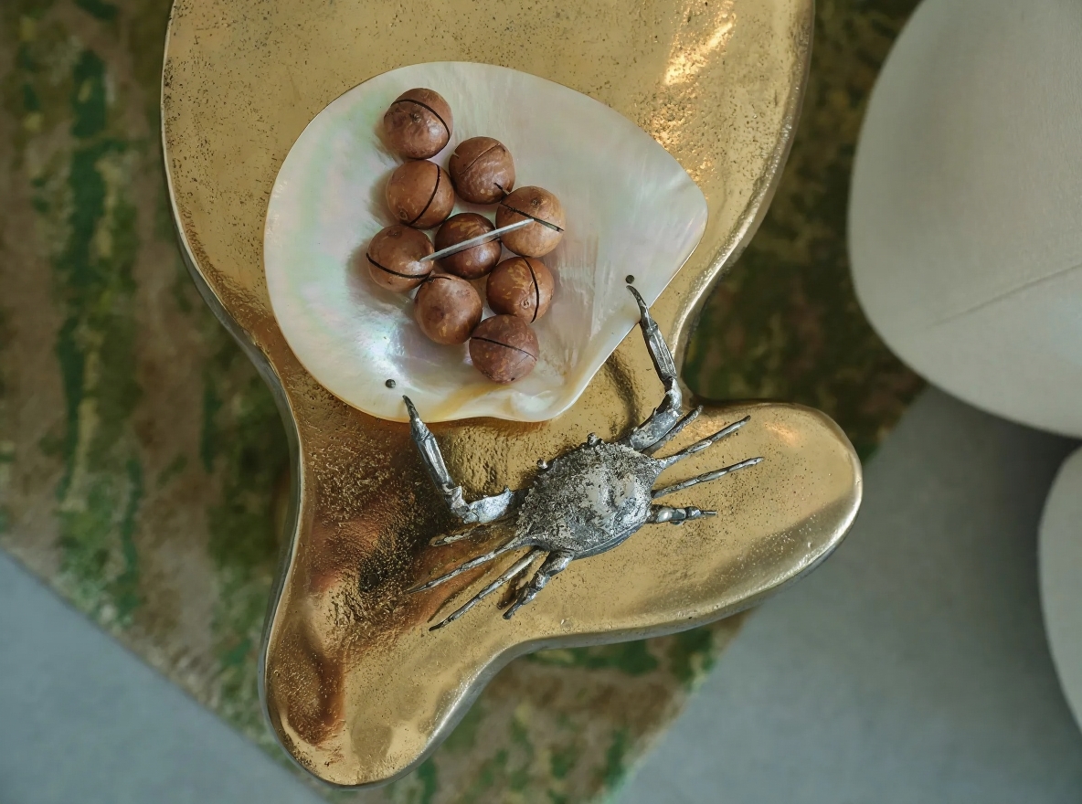 The Art of Minimalist Luxury: Inside a Dubai Penthouse Inspired by Nature , plate for sweets