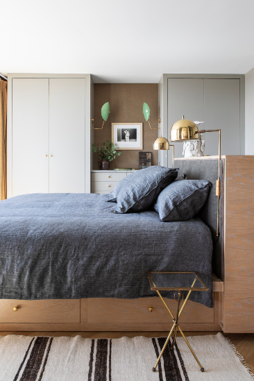 cozy bedroom with grey details 