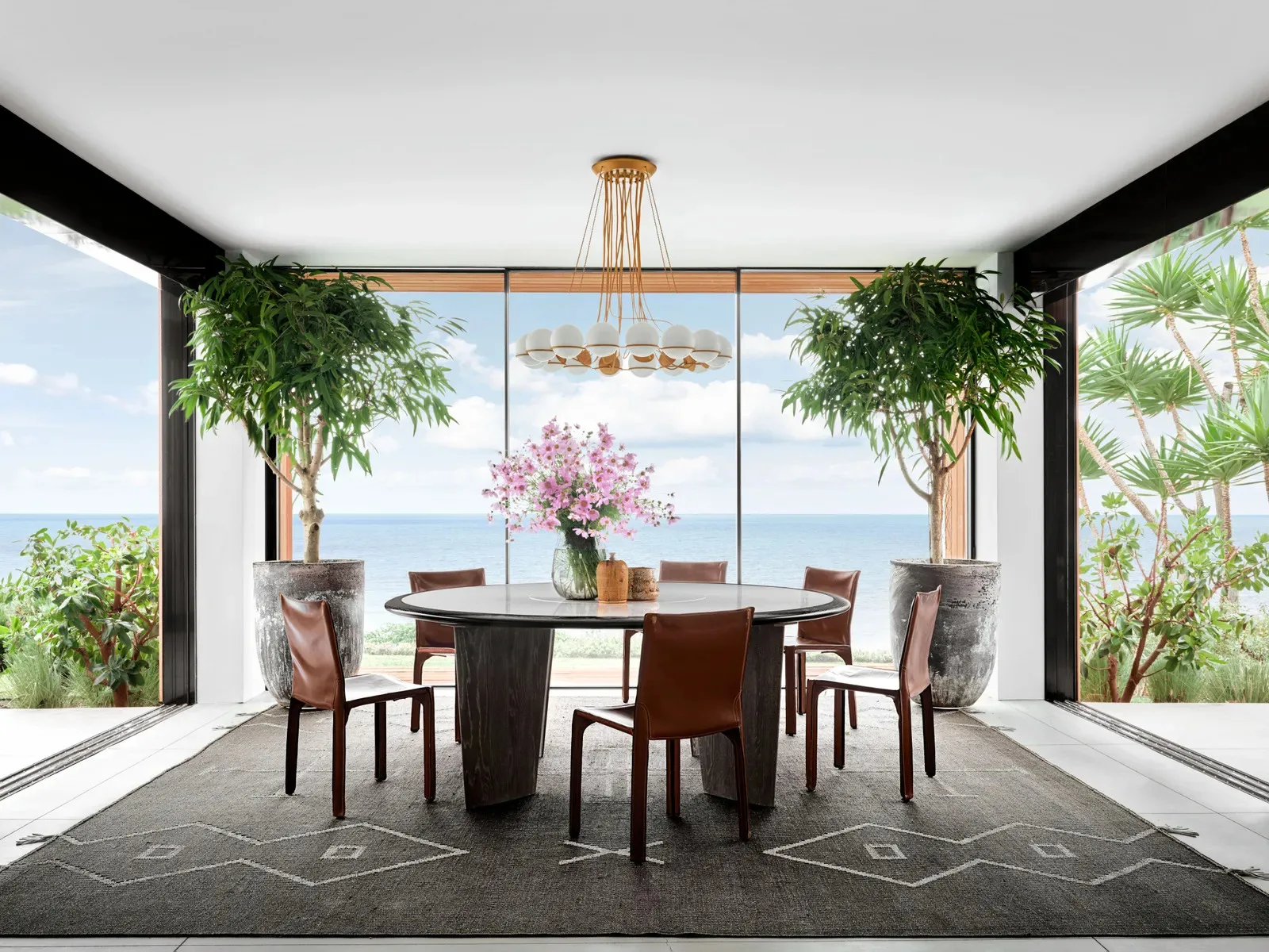 dining room with a stunning outdoor area view