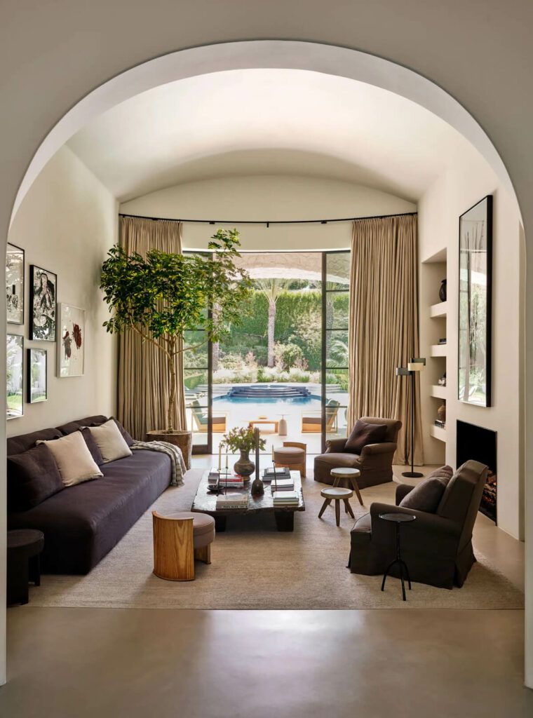 modern living room with earth tones