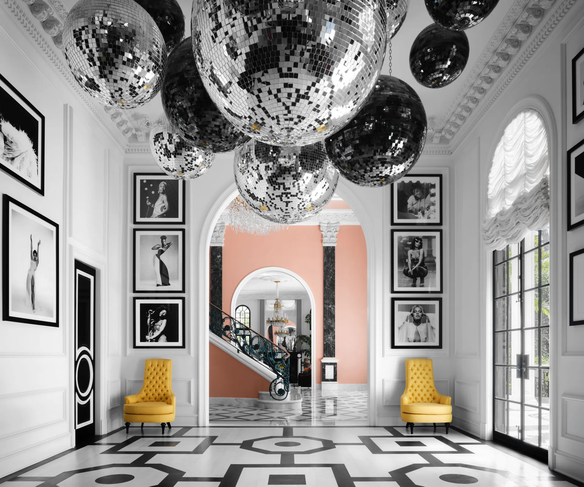 RuPauls black and white room designed by Martyn Lawrence Bullard