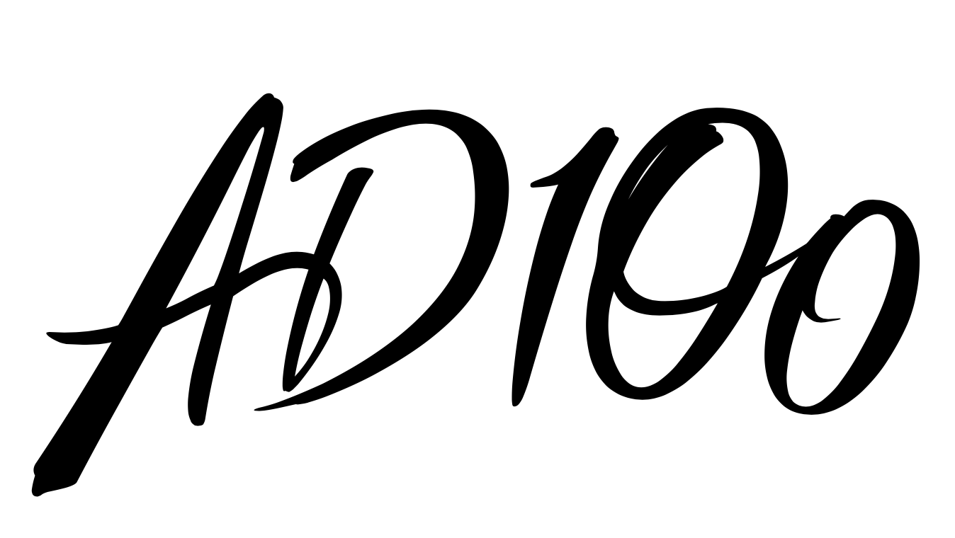 ad100 logo - lettering with AD 100