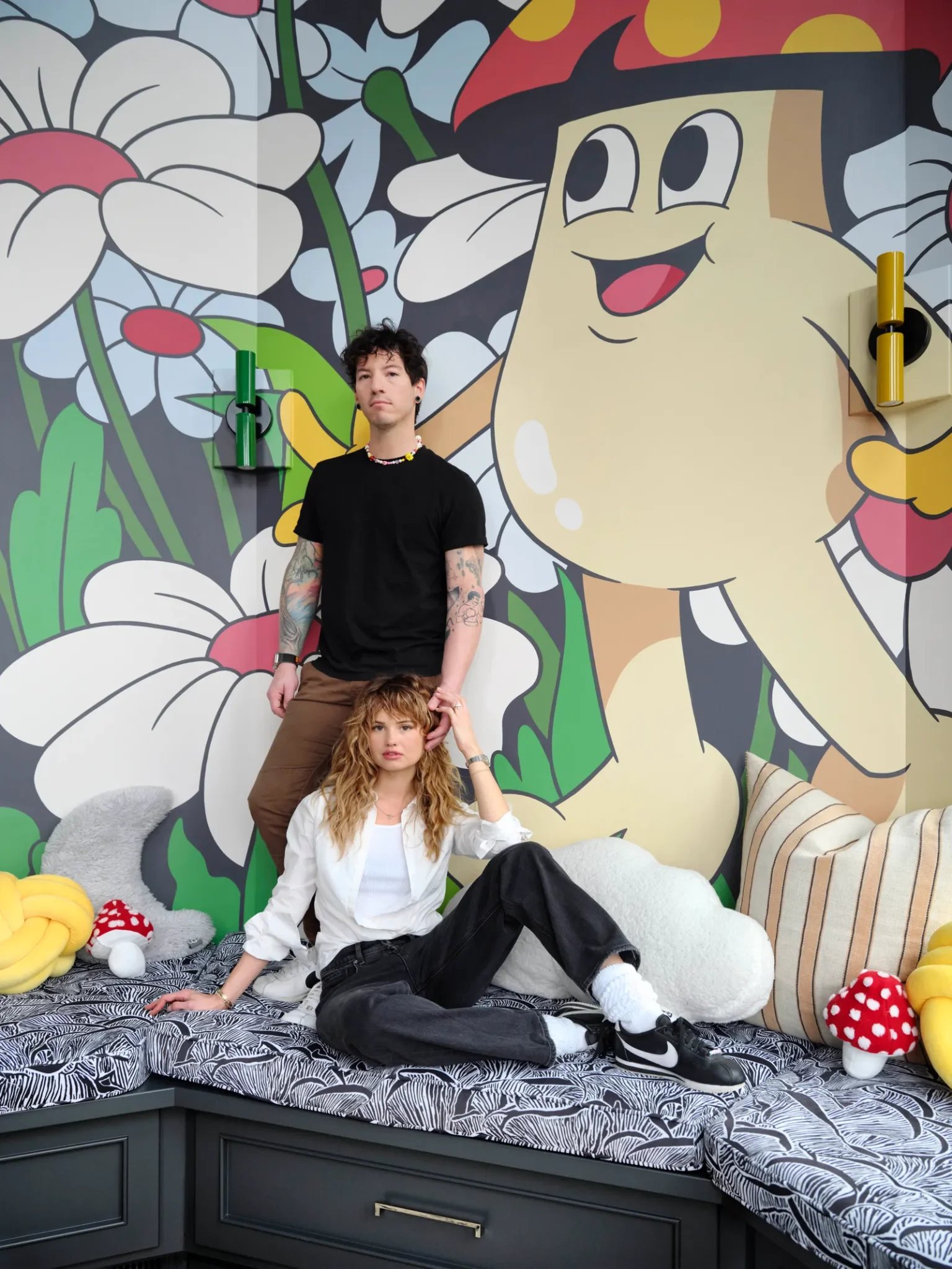 Debby Ryan and Josh dun  in one of their rooms in the fantasy tree house