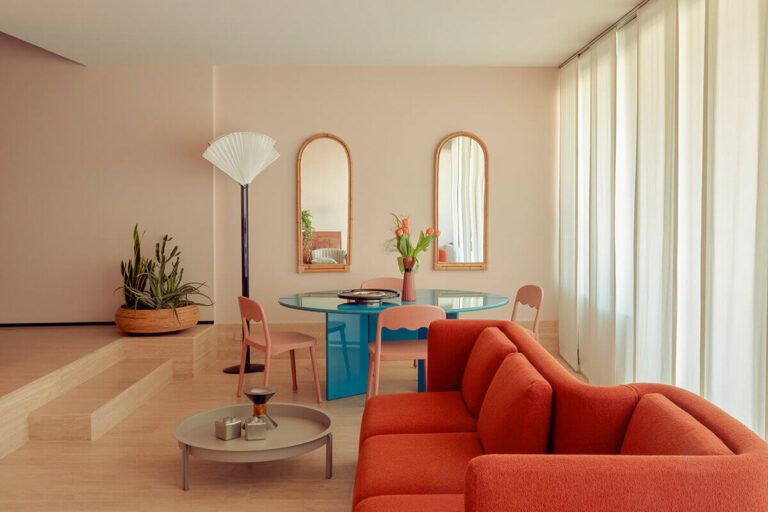 A Renovated Apartment With Pink Tones In Italy
