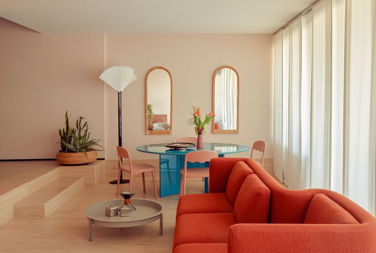 A Renovated Apartment With Pink Tones In Italy