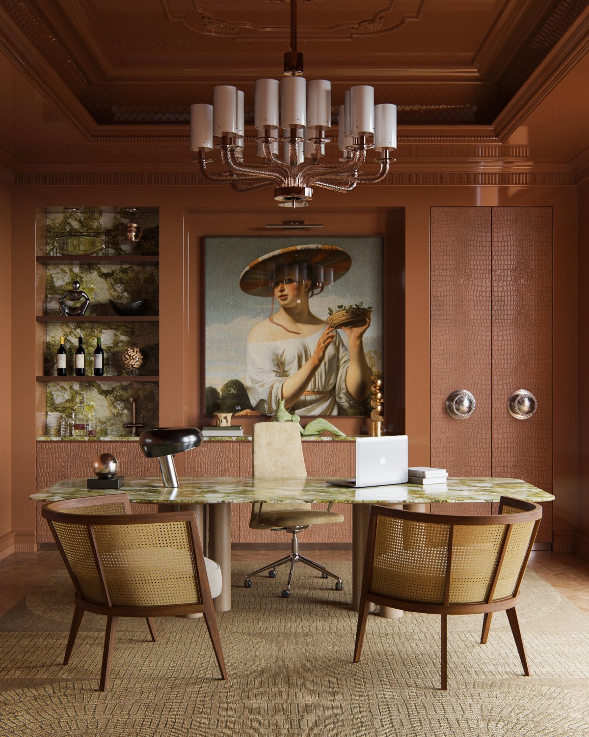 Office room with a painting