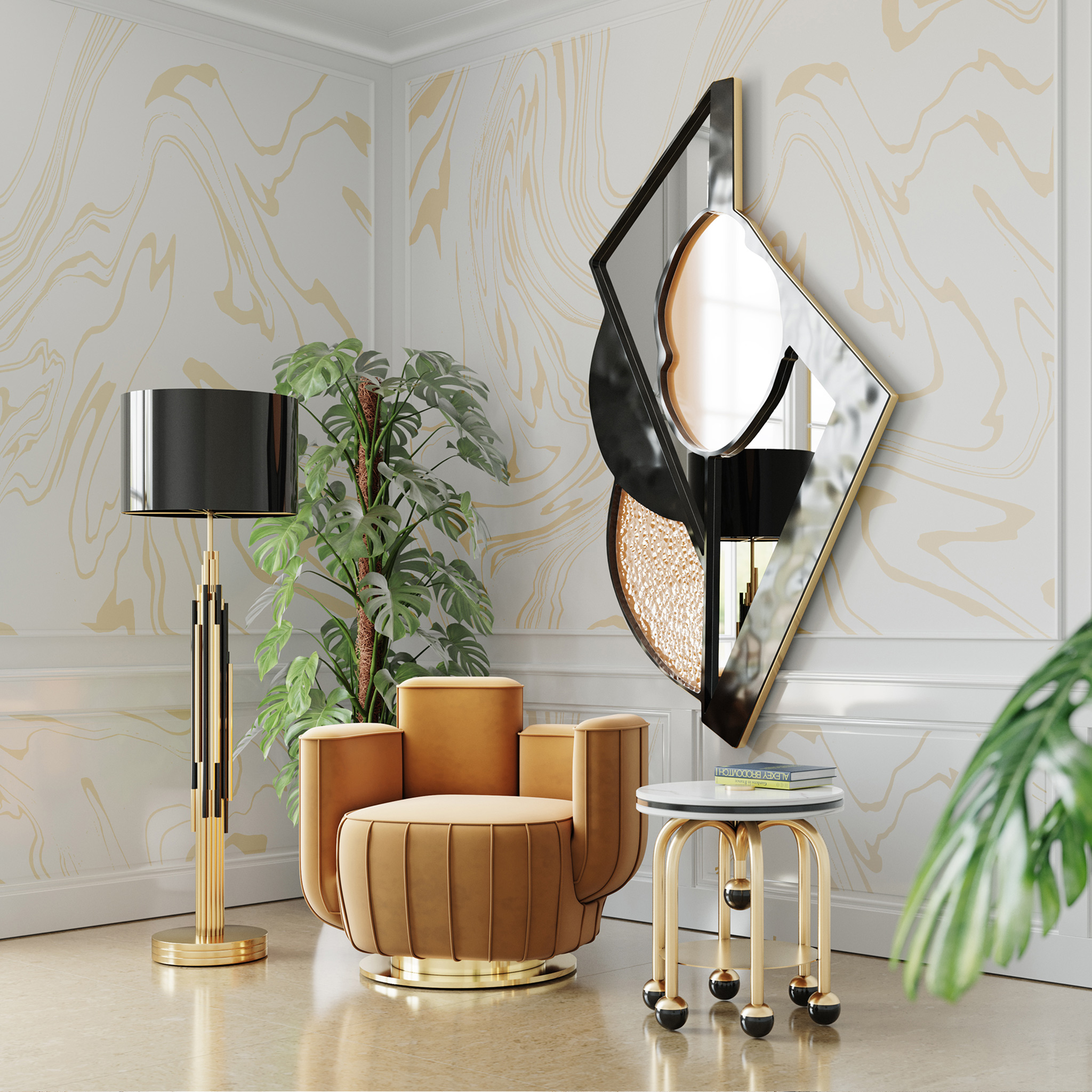 Martinez decorative wall mirror by Hommés Studio