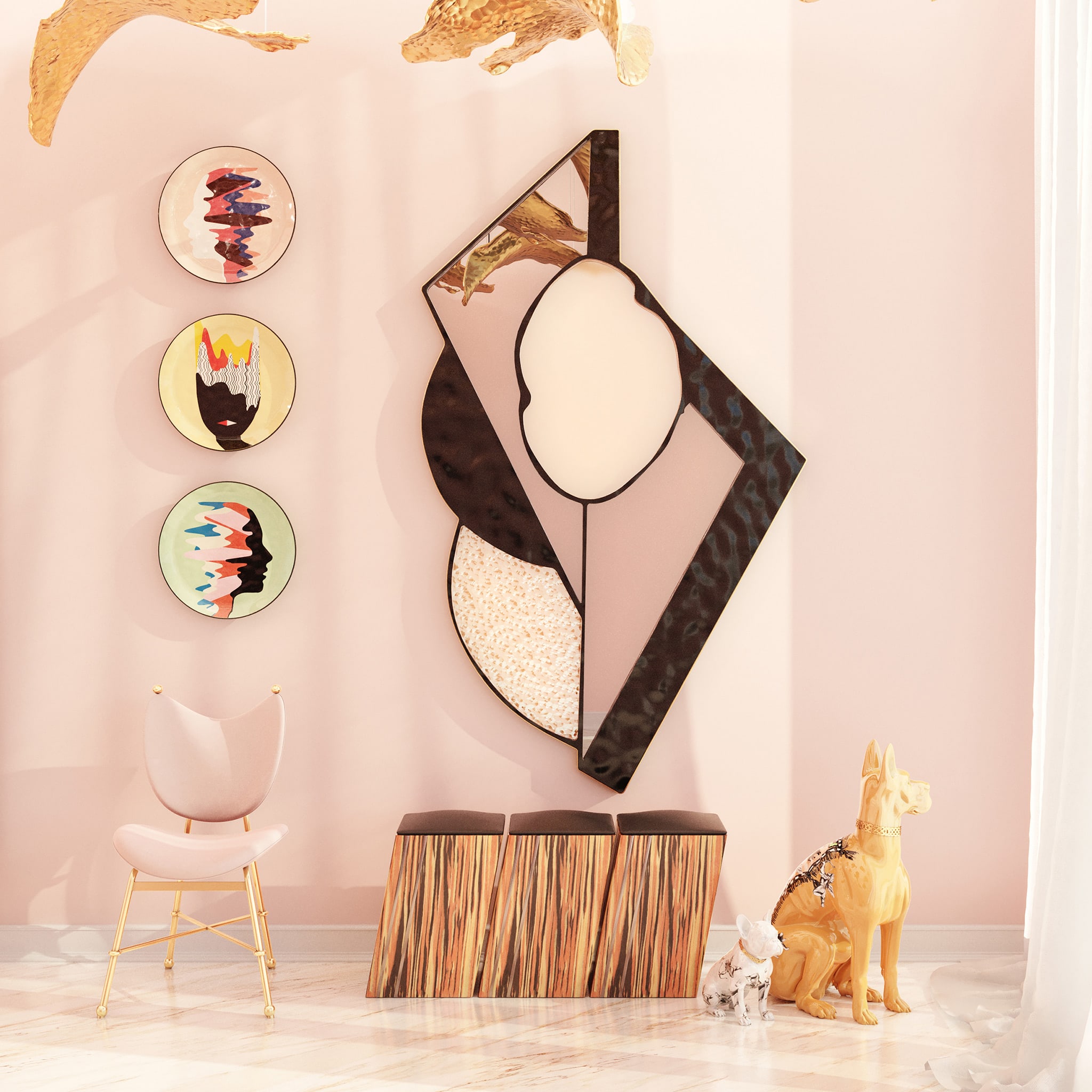 Martinez mirror wall decor interior by Hommés Studio