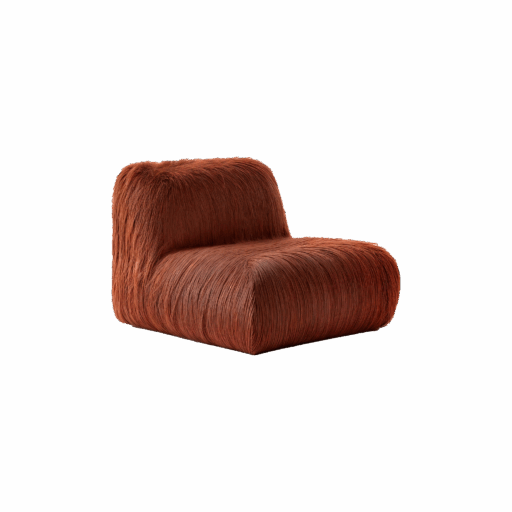Rio Armchair Red Fur White by HOMMÉS Studio