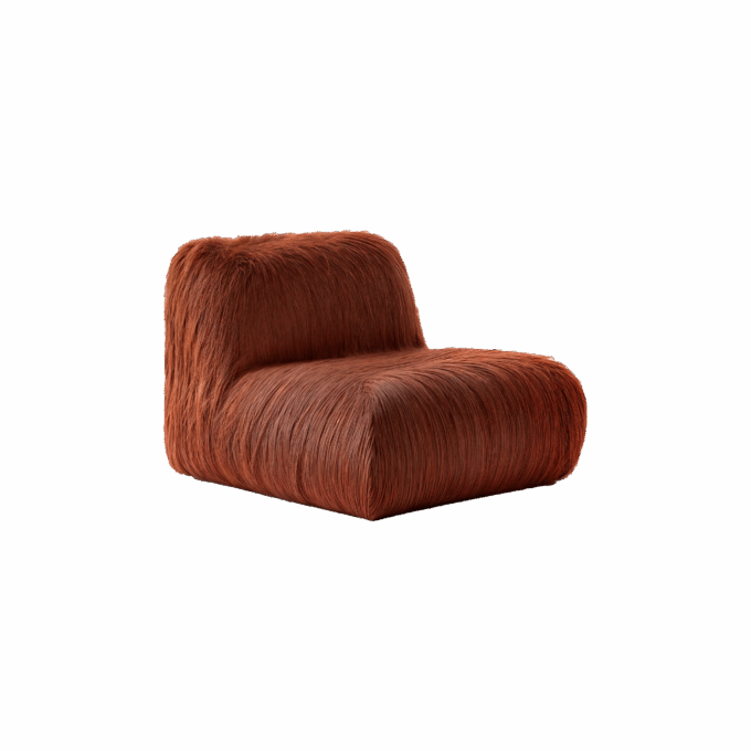 Rio Armchair Red Fur White by HOMMÉS Studio