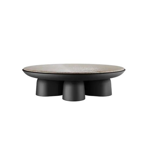Fifih Center Table Black & Travertine by HOMMÉS Studio