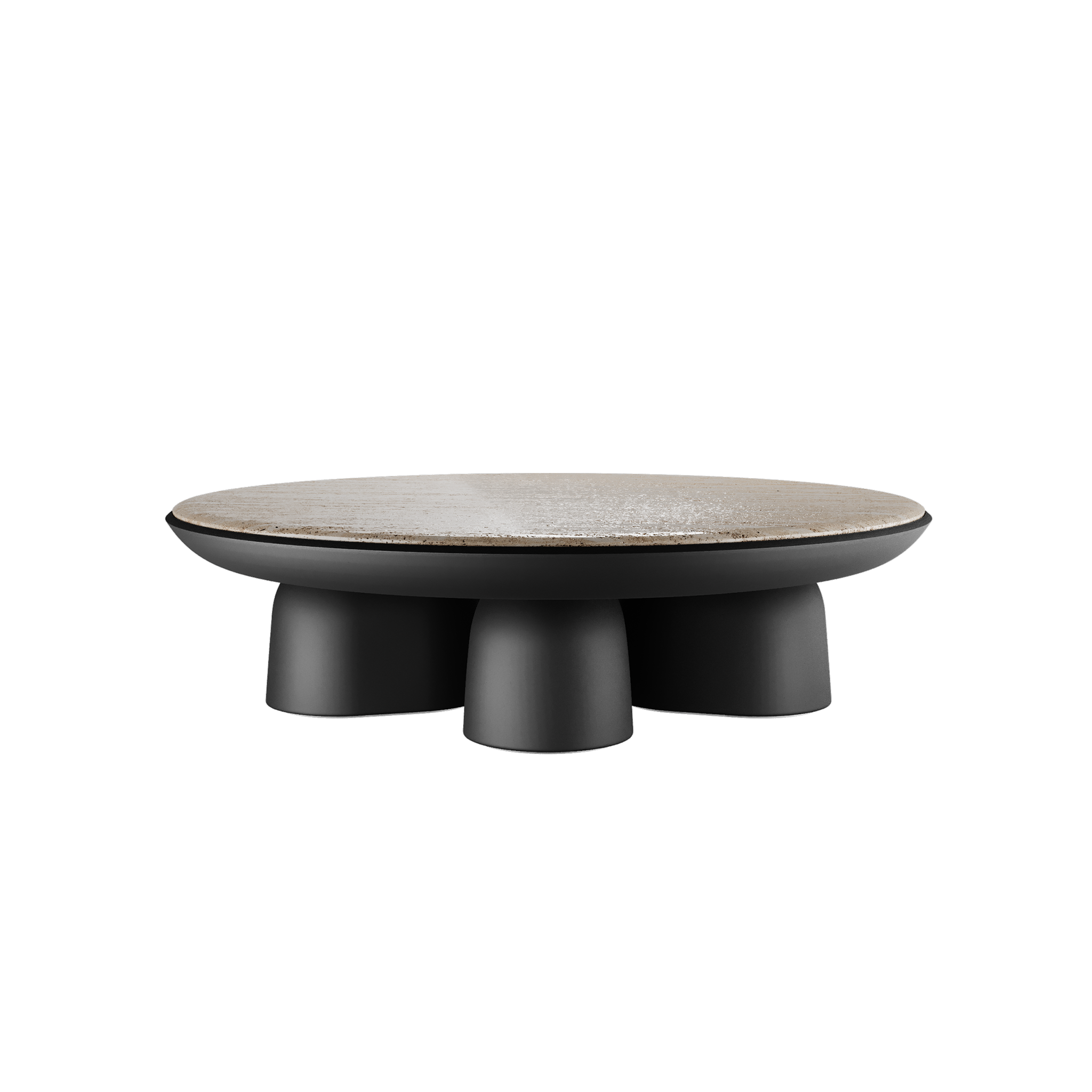 Fifih Center Table Black & Travertine by HOMMÉS Studio