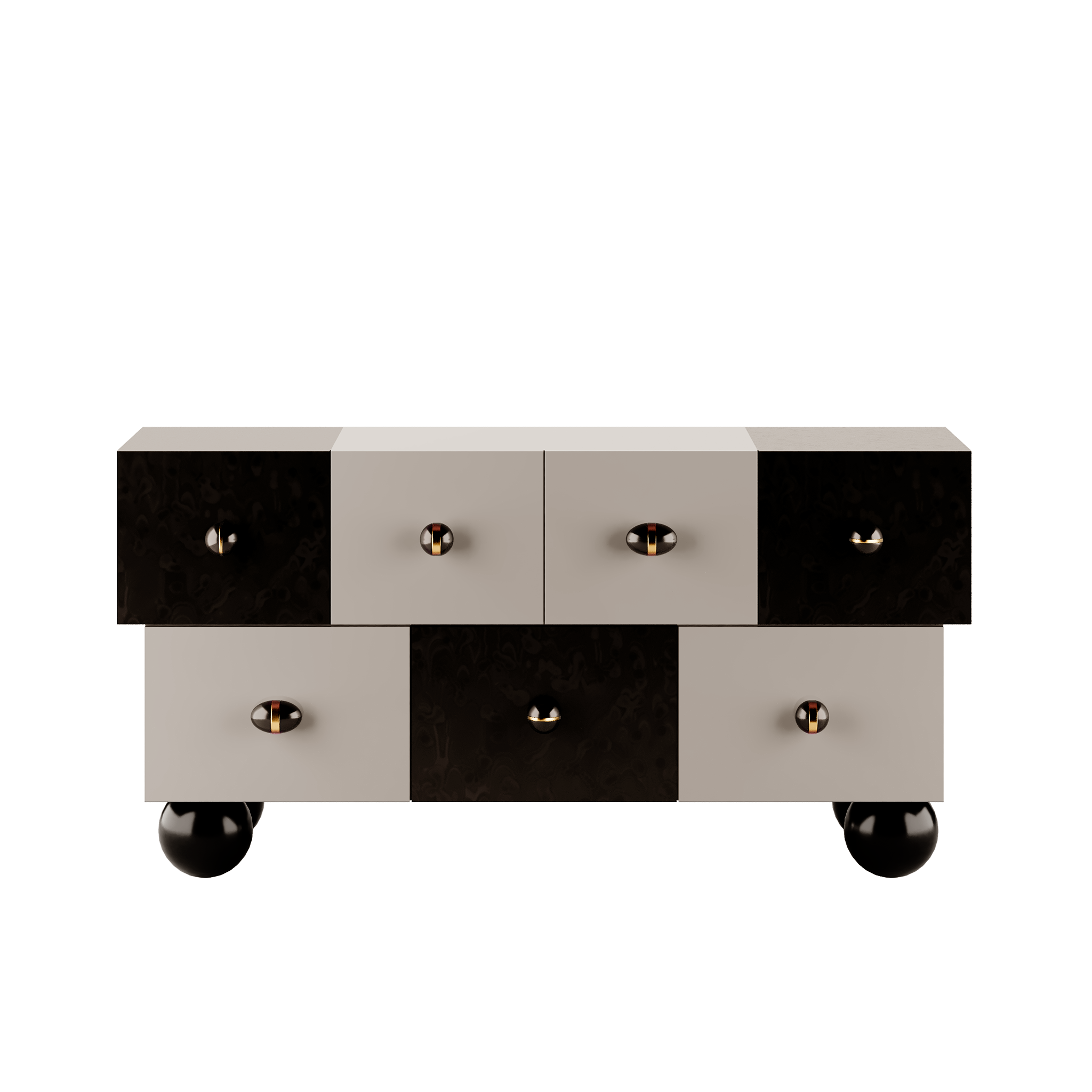 Matrioska Sideboard Black & White by HOMMÉS Studio