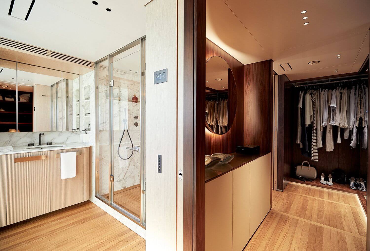 Closet and Restroom at Luxury Penthouse onboard