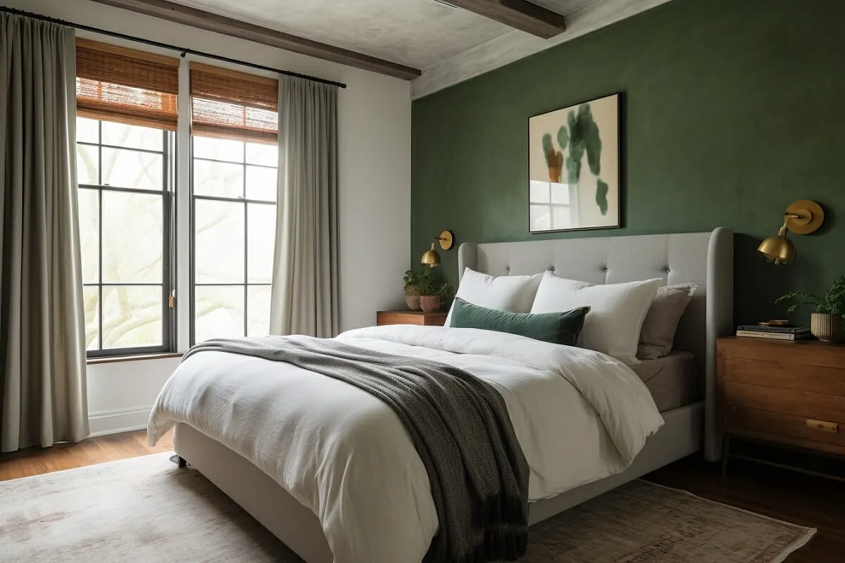 Earthy toned bedroom 