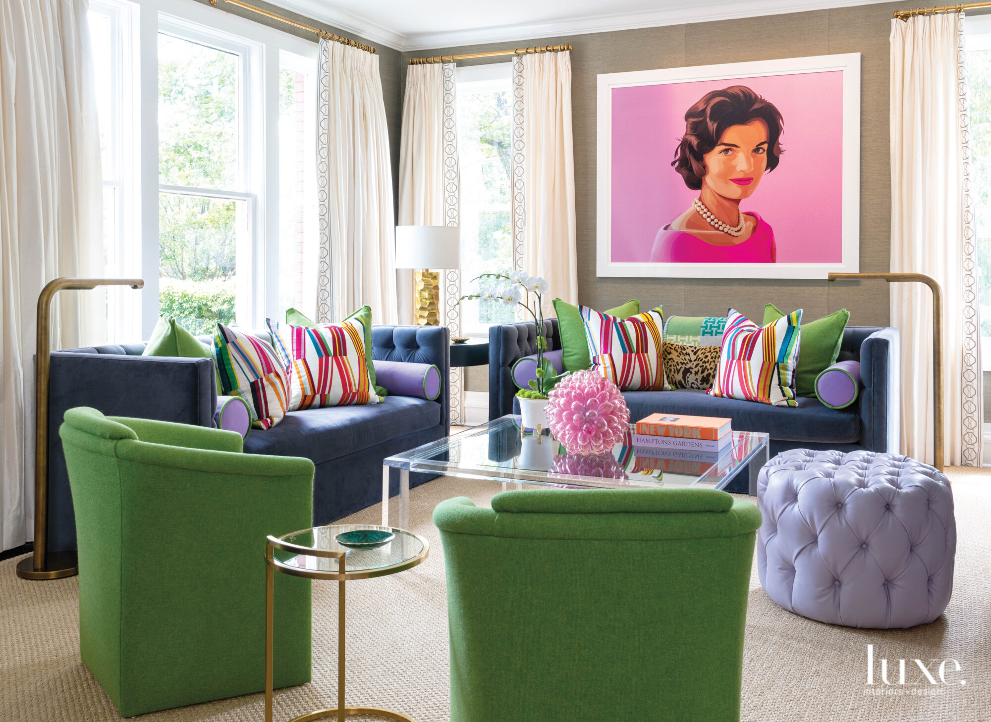 colorful living room decor designed by Ashley Goforth, Ashley Goforth Design 