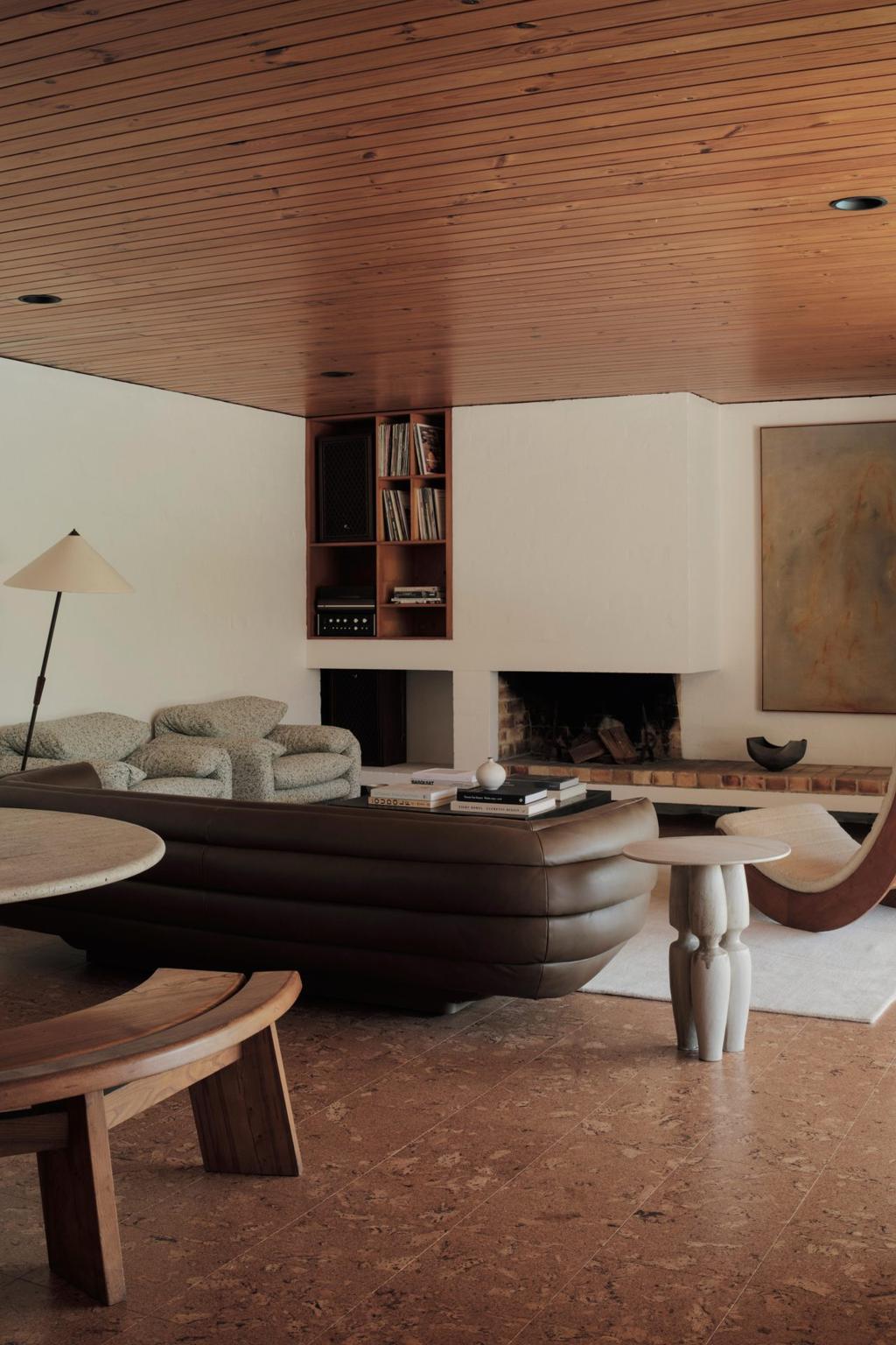 Timeless Australian Décor, living room with a fireplace, soft sofa
