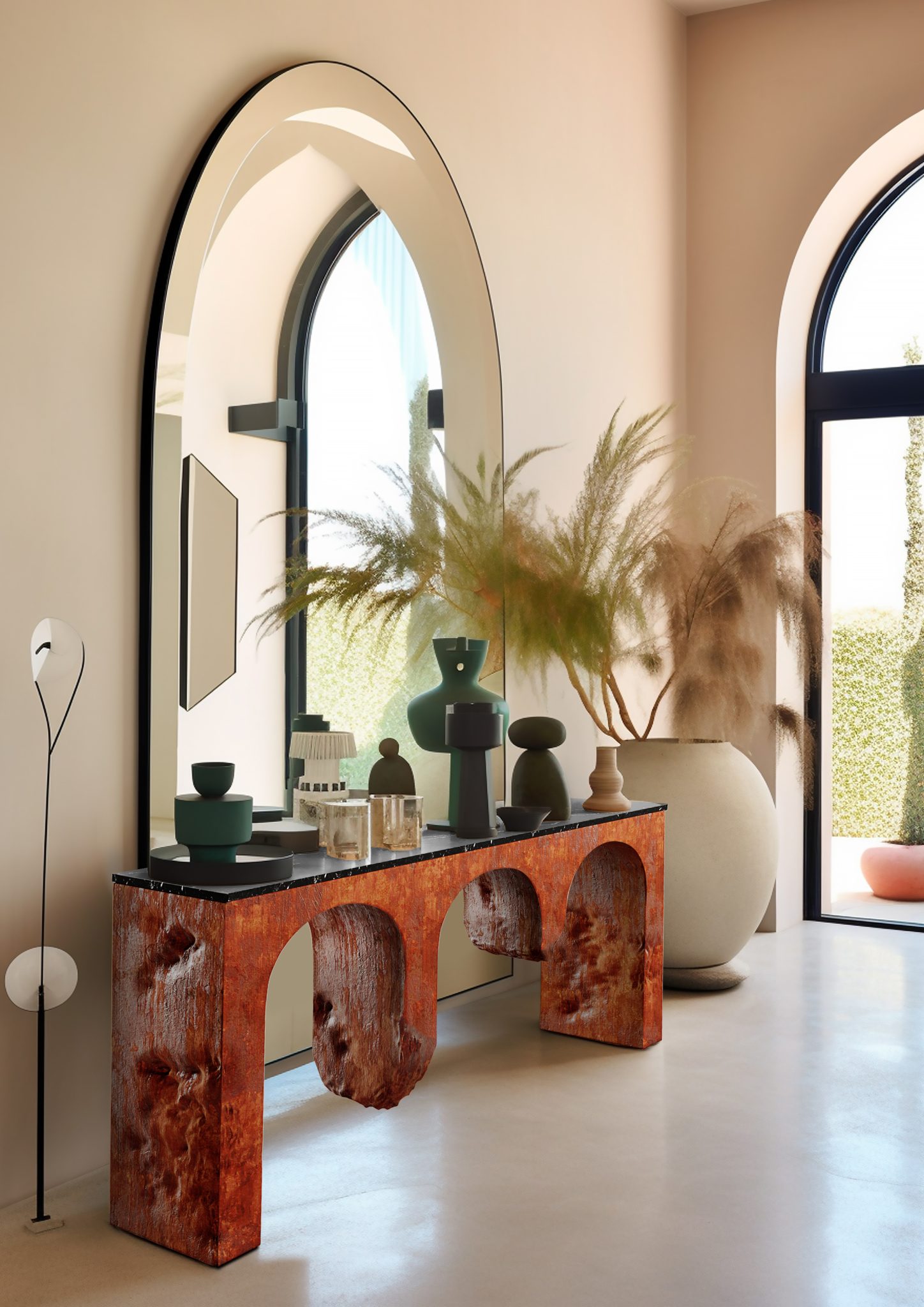entryway decor by hommes studio featuring Octo Console Table