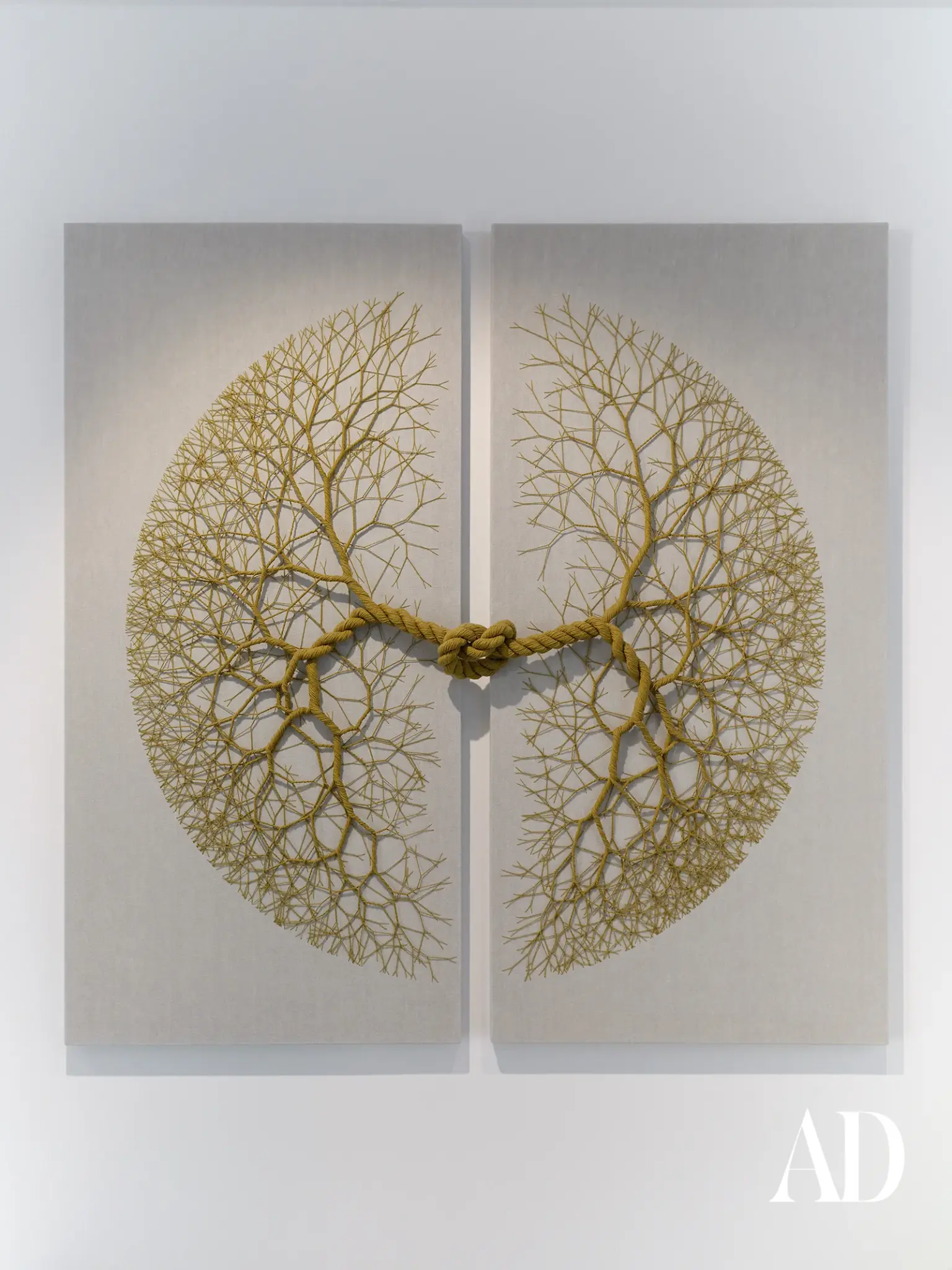 The Art of Minimalist Luxury: Inside a Dubai Penthouse Inspired by Nature , artwork on a wall