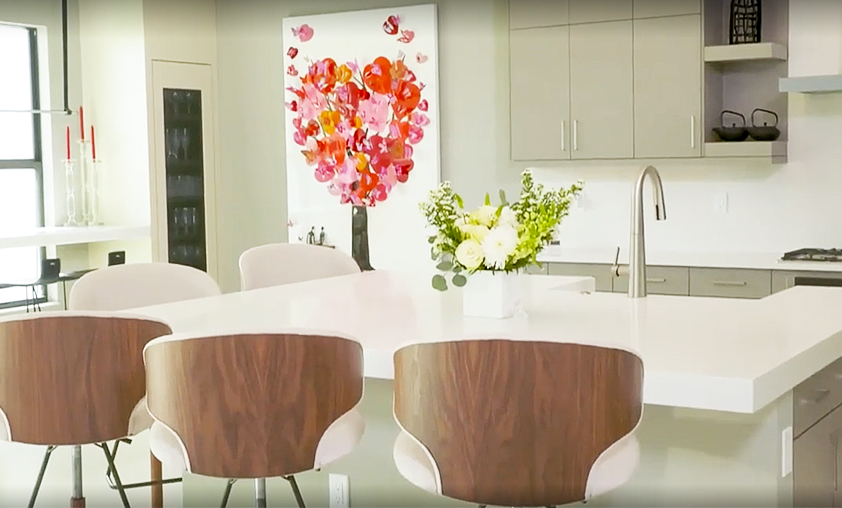 minimalist kitchen in white color designed by Ritzy Christensen