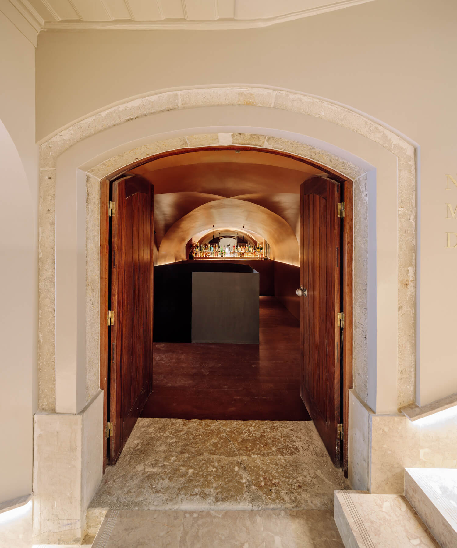 Entrance of Earthy Hues Restaurant in Lisbon by Spacegram