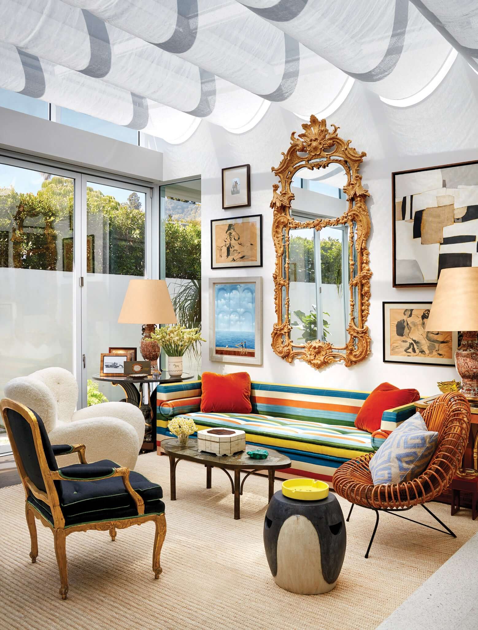 BEVERLY HILLS HOME - eclectic and maximalist lliving room