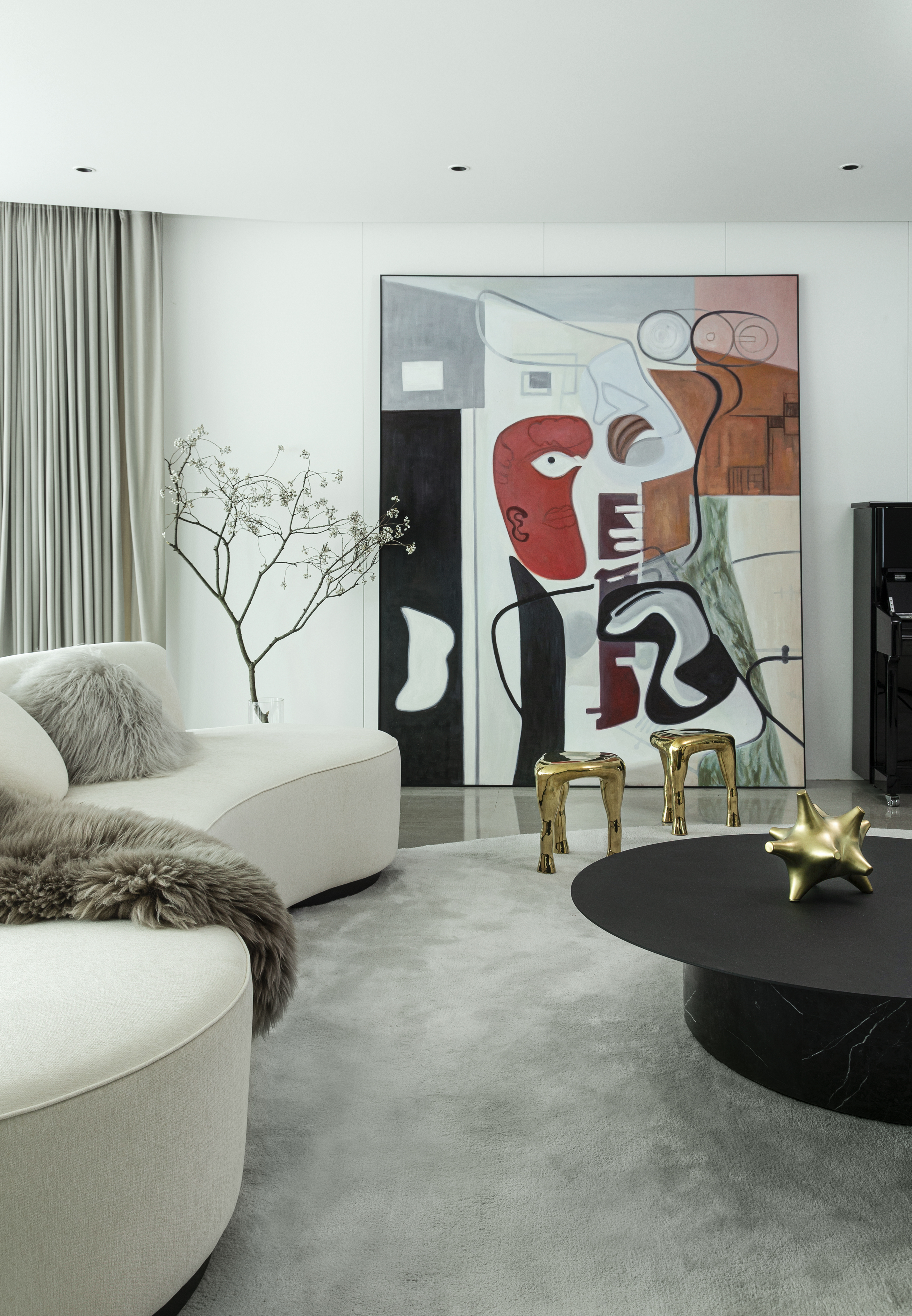 The pursuit of happiness reflected in the luxury apartment by Muxin Studio - Living Rooom Area