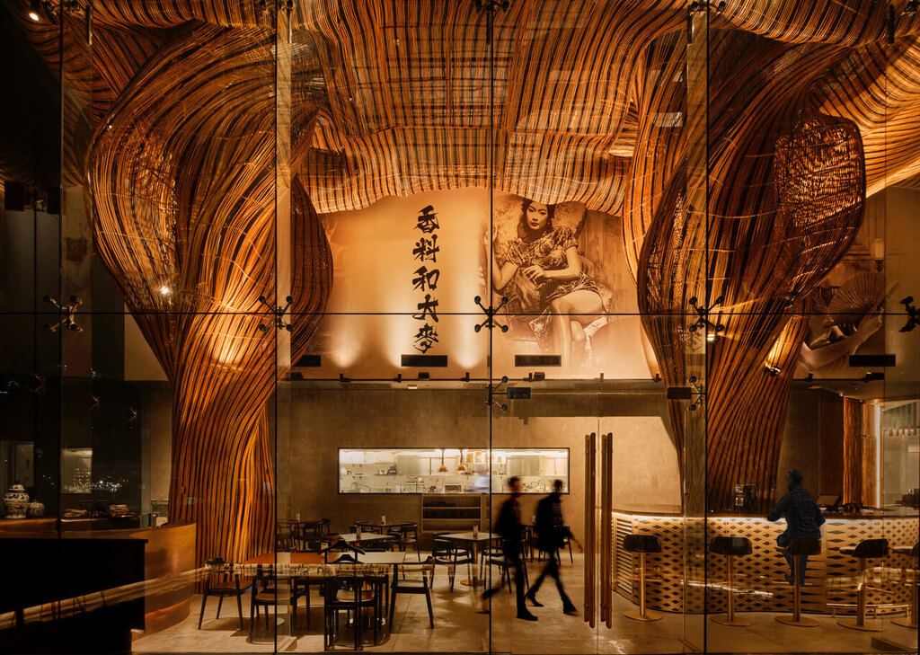 MODERN DESIGN INSTALLATION Weaves Through Bangkok Restaurant Hommés