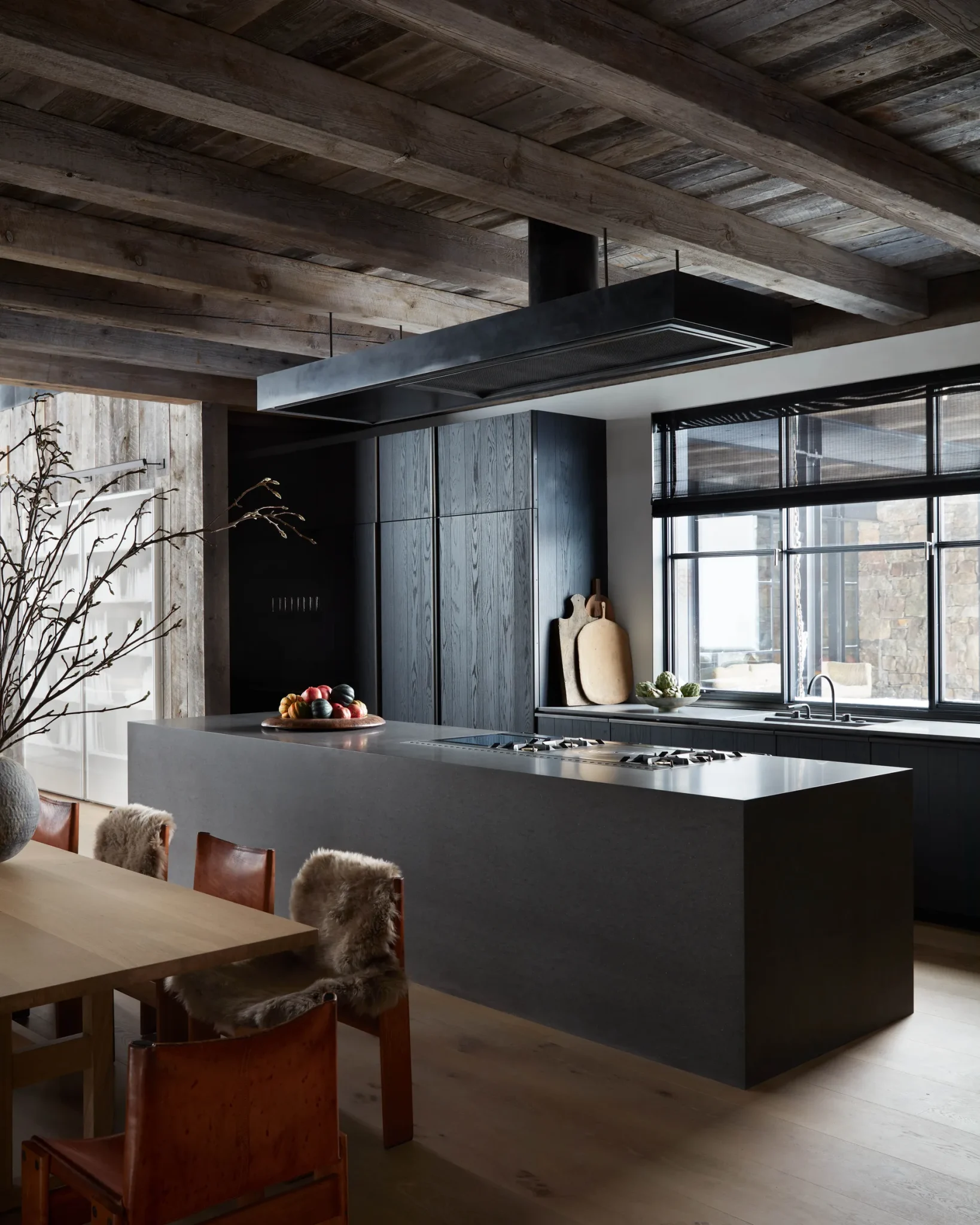 winter chalet kitchen by architect Greg Matthews and the interior designer Olivia Williams