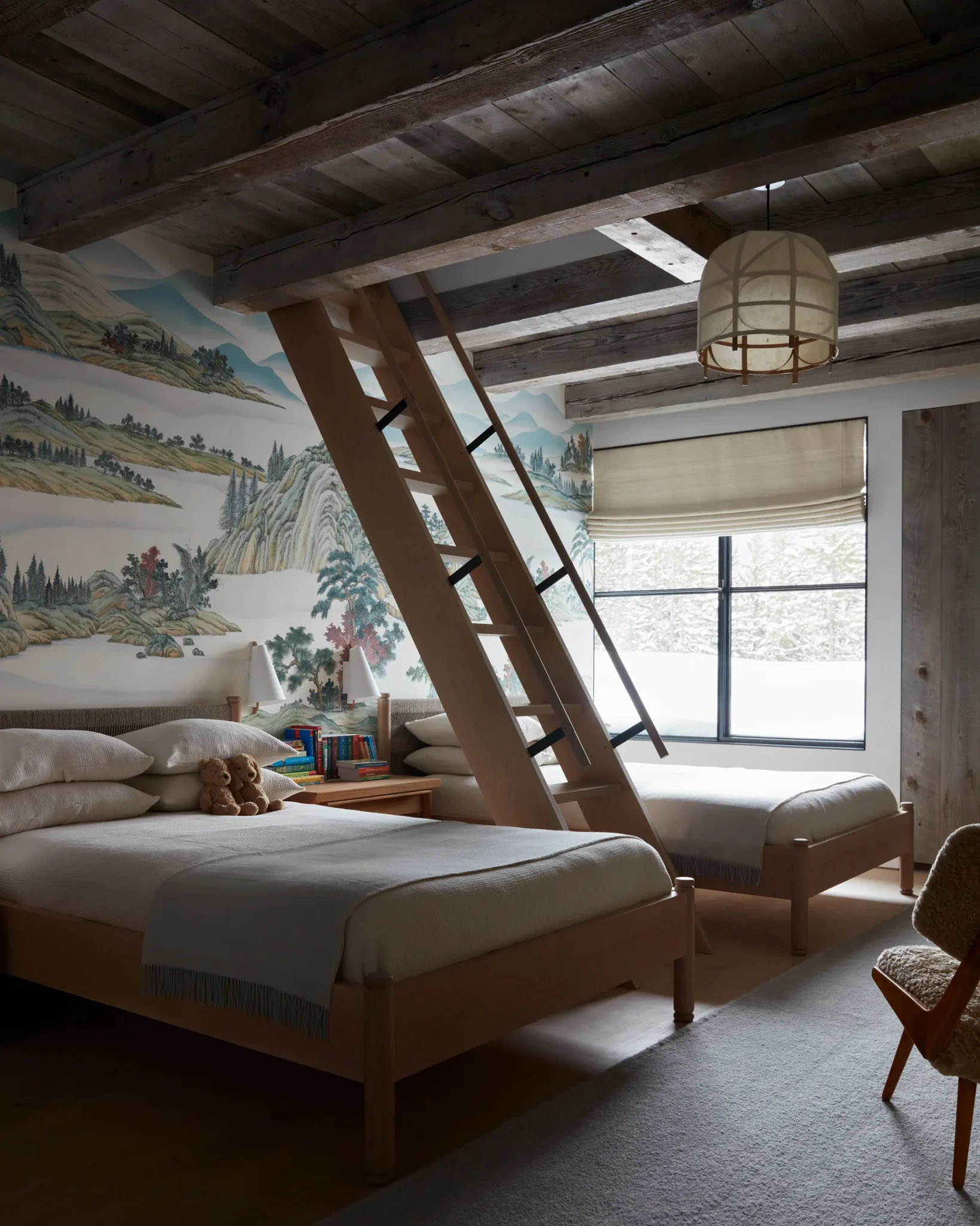 winter chalet kids bedroom by architect Greg Matthews and the interior designer Olivia Williams