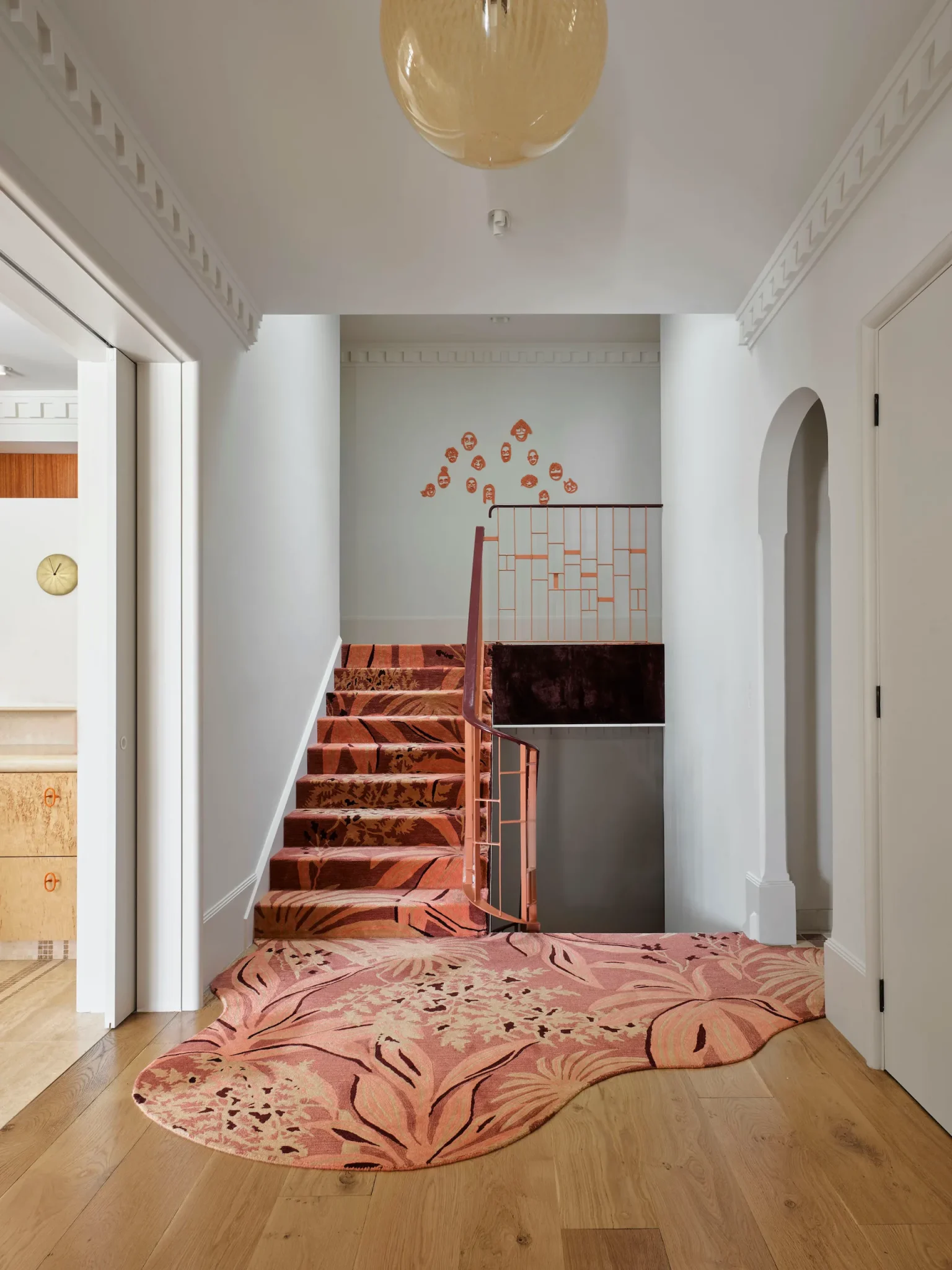 Stairs upholstered with a carpet designed by YSG 