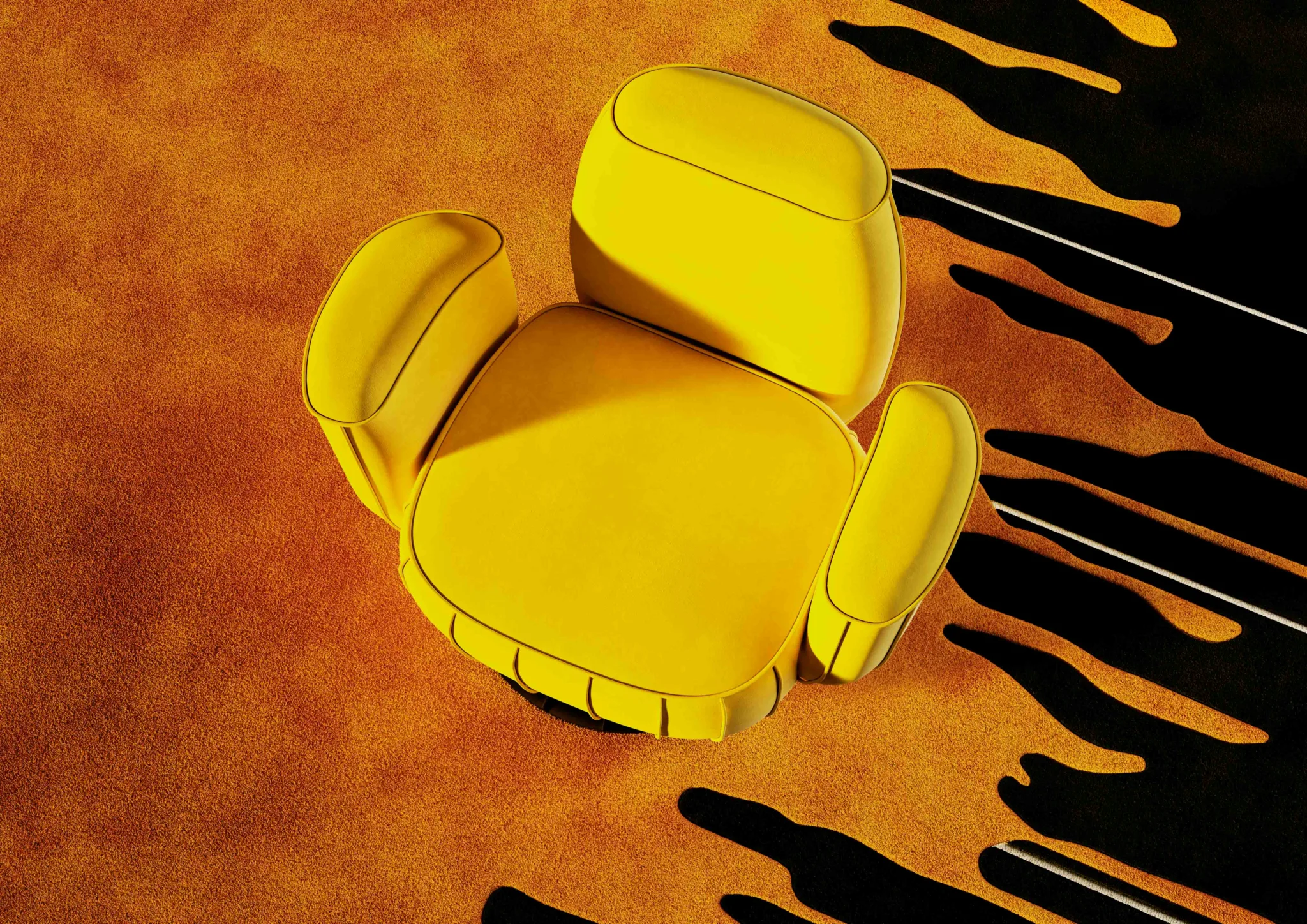 Warm colors interior with Ajui Armchair II yellow