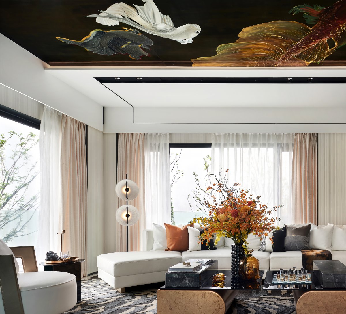 An electrifying moon story told by GBD studio in the luxury villa project - Living Room