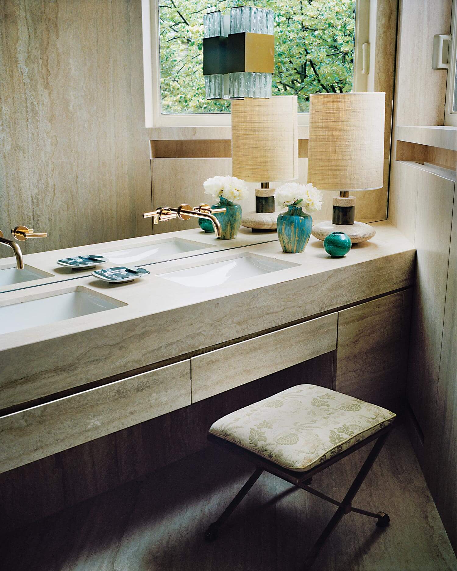 Travertine Stone bathroom vanity
