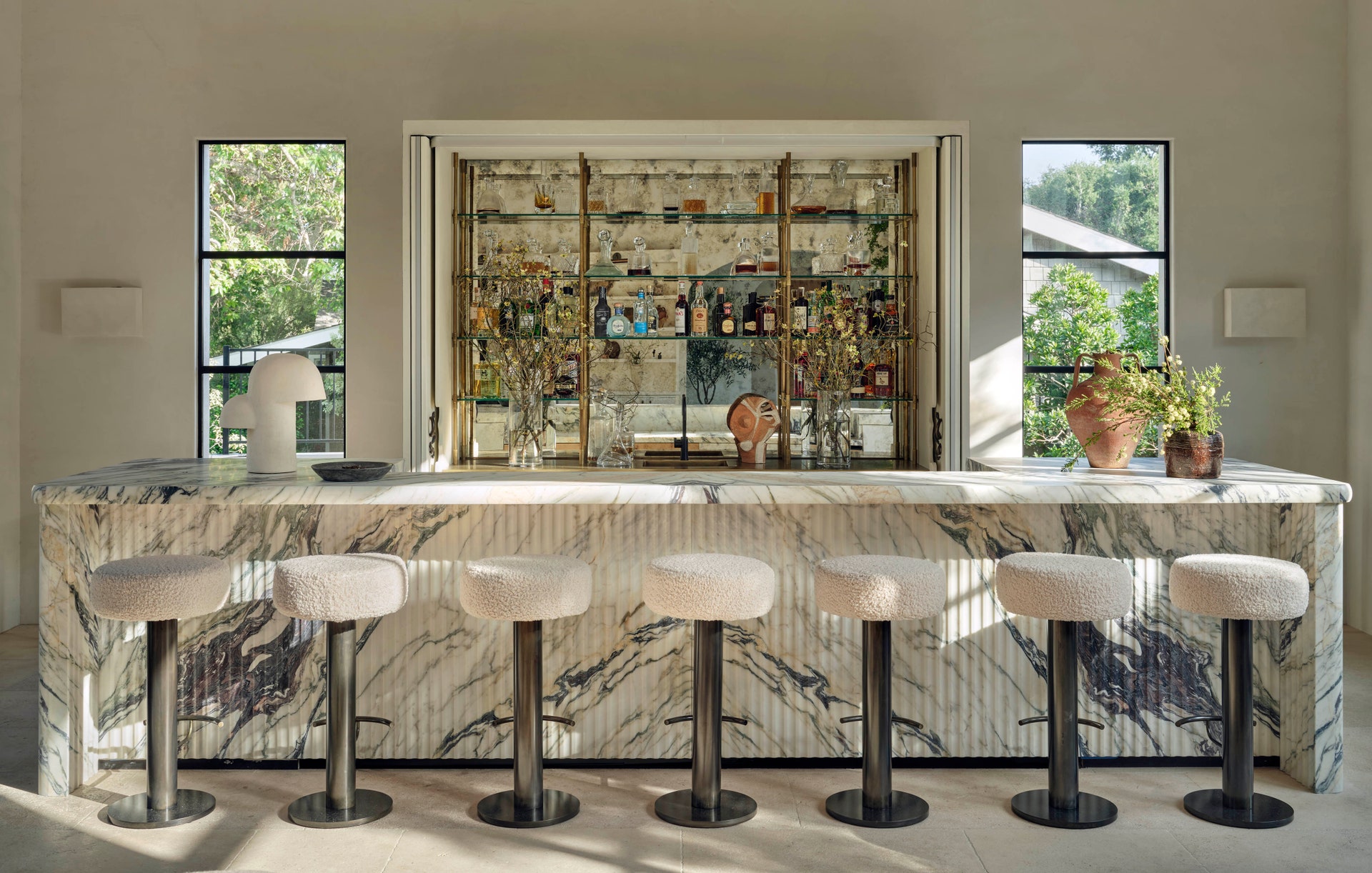 marble bar in the living room