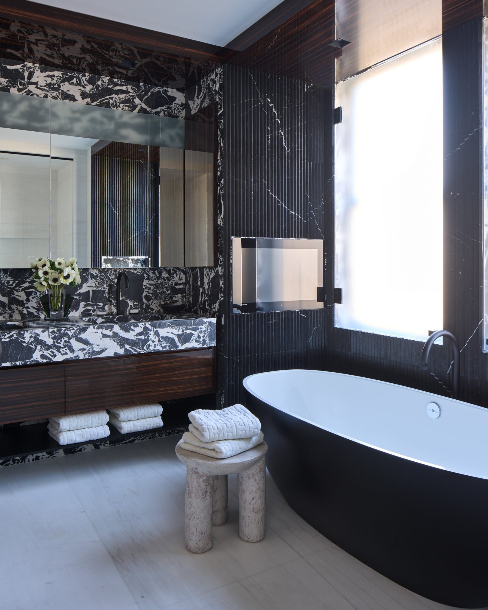 Modern Eclectic Interior Design at the Park Avenue Apartment, bathroom