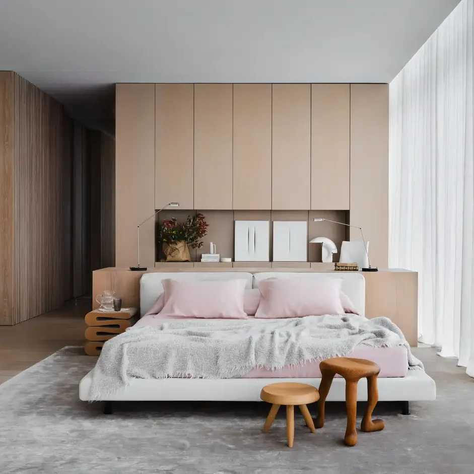 minimalist bedroom with neutral tones by Collarte Interiors