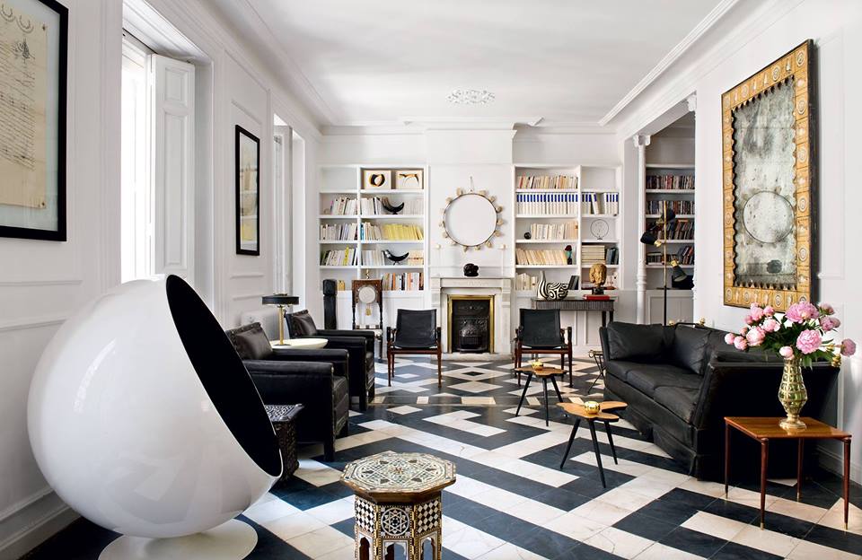 bold black and white interiors